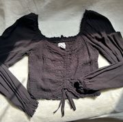 Long Sleeve Black Crop Top