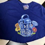 Gildan NWT I Wet My Plants Tee T-Shirt Garden Gardener Flowers Humor Grandma size XL