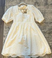 Nordstrom Chelsea & Violet White Babydoll Eyelet Dress Size XS