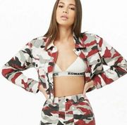 Forever 21  Cropped Camo Denim Jacket Women’s Medium