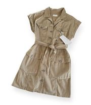 Revolve Boyish The Joe Khaki Button Down Safari Mini Dress Size Small