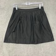 J Crew Skirt Womens 2 Silk Black A Line Pleated Tulle Mini Lined Solid Zip Short