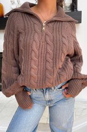 Lets Cuddle Sweater in Brown