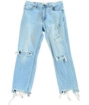Abercrombie & Fitch AF Mom Jean Ripped Distressed Size 29 8 Regular Blue Jeans