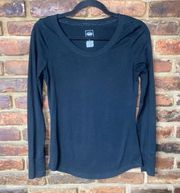 Mossimo Supply Co Black Long Sleeve Scoop Neck Casual Tee T-Shirt Size Small