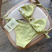 Wtarn roundel logo mist green two piece bikini