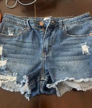 dark washed jean shorts