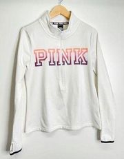 PINK Sweater Ultimate Quarter Zip Up Womens Athletic Jacket Size Large