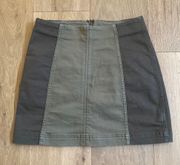 Free People Modern Femme Color Block Mini Skirt Olive green size 6