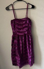 Lucy Paris Womens Purple Mini Dress Size S EUR 38 Ruffled Tiers