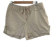 Sandro Cotton Minimalist Quiet Luxury High Waisted Khaki Shorts