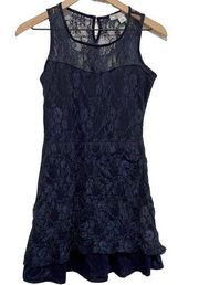 Adam Levine Blue Lace Dress Sleeveless Size Large