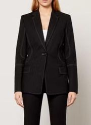 Helmut Lang Contrast Stitch Blazer, Black, Size US4 | UK8 New w/Tag Retail $495