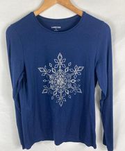 Lands'End  Snowflake Long Sleeve Top Size Small