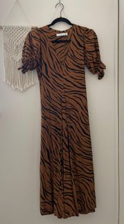 Animal print midi dress