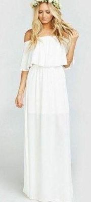 Show Me Your Mumu  Ivory Crisp Hacienda Maxi Dress Size Small NWT