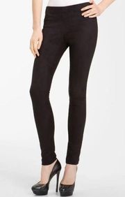 Alice + Olivia Pants Faux Suede Stretch Straight Leg  Black Pants 10