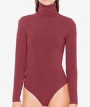 American Apparel burgundy turtleneck bodysuit S