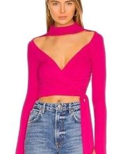 Revolve NBD fuschia Kiara wrap blouse size XL