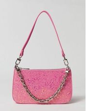 Kimchi Pink Paige Glitter baguette bag