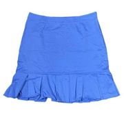 Christopher & Banks Stretch Mini Skirt Peplum Pleated Hem Plus Sz. Women 16 Blue