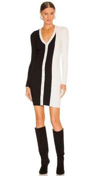 BCBGeneration Colorblock Sweater Dress in Black & White Large New Womens