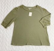 - Sage Green Knit 3/4 Sleeve Top - XL - NWT