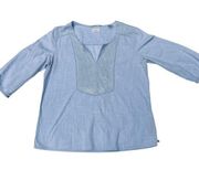 Maison Scotch Women's Blouse Size 2 Small OVERSIZED tres jolie Blue