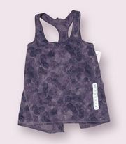 purple leaf pattern workout tank