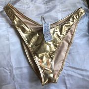 Gold Metallic Cheeky Bikini Bottoms