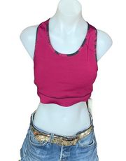 Low Impact Longline Sports Bra Maroon Pink Large Yoga Studio Nicole Miller NEW