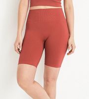 Maurices Burnt Orange High Rise Seamless Textured Bike Shorts