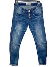 One x One Teaspoon Revolve Super Duper low rise slim cropped jeans Pure Bleu 22