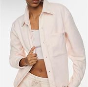 Aritzia Tna Pink Sno Polar Button Up Coastal Minimalist Modest Preppy Shacket