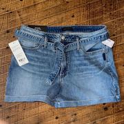 Silver short high rise tied and wide 31 denim mom shorts