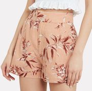 Joie Linen Pink Floral Casual High Waisted Shorts