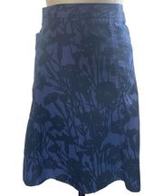 Marc Jacobs Vintage Y2K Black & Blue Floral A-Line Knee Length Skirt - size 12