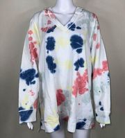 Lane Bryant Livi Activewear V-Neck Tie Dye Tunic Hoodie Sweatshirt (18/20)