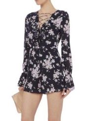 Intermix Silk Floral Ruffle Sleeve Romper 0