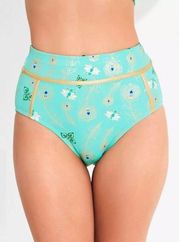 Disney Aladdin Jasmine Peacock Swim Bottoms Full Coverage Pull On Blue Gold XL