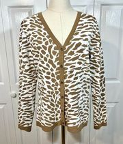 Animal Print Cardigan Sweater