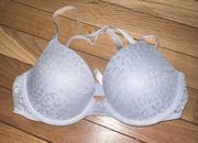 Light Blue  Lace T Shirt Bra Pink Victorious Secret