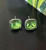 Swarovski Elements 5 Carat Peridot Hypoallergenic Stud Earrings 