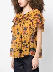 NWT Ulla Johnson Lotta floral-print blouse size 0 Waterlily Floral 100%Silk (A-5