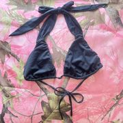 bronze black halter tie bikini top