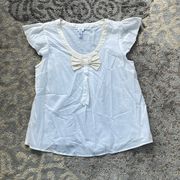 Piper & Blue Vintage Ruffle Cap Sleeve Top White XL