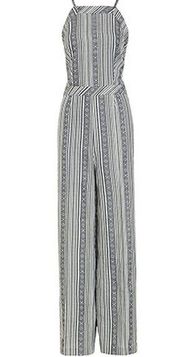 Line & Dot Deep V Jumpsuit - Mojave Stripe - Small