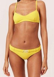 Solid & Striped The Rachel Belt Bikini Bottom in Lemon Zest Small