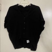 Helmut Lang black short sleeve button up cropped blouse size small