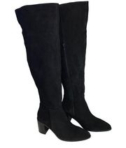 Seychelles Gifted Tall Boot Black Suede Leather Over Knee 8